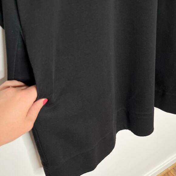COS Puff Sleeve A Line Mini Dress Womens XS Black Pockets Long Sleeve Cotton - Picture 8 of 10